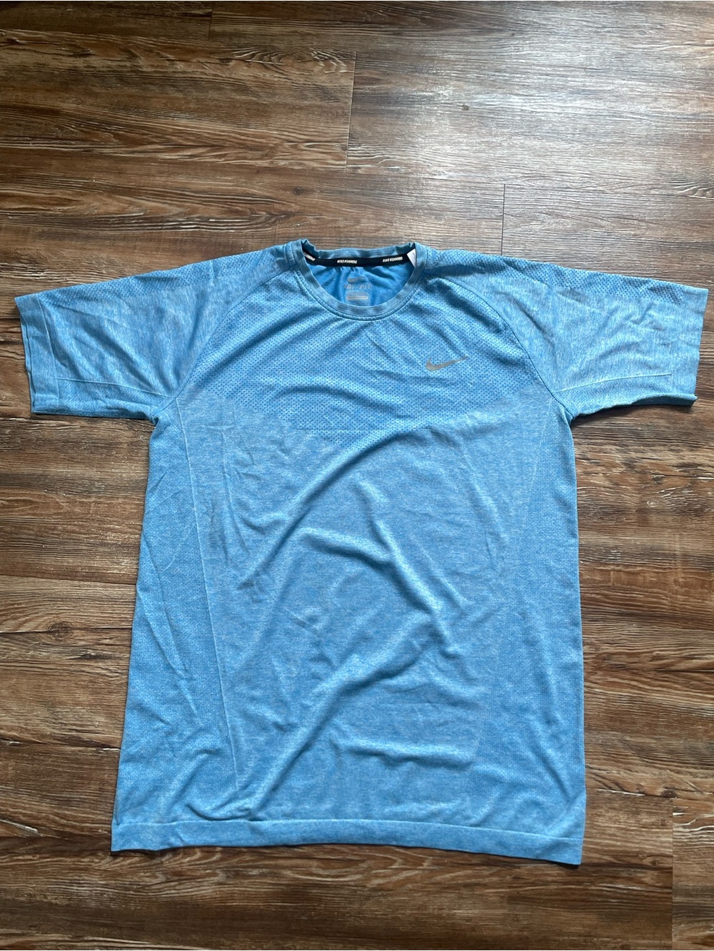 Nike Running Dri-Fit Fly Knit Men's Blue Gym Shirt Running 589640-406 Size M